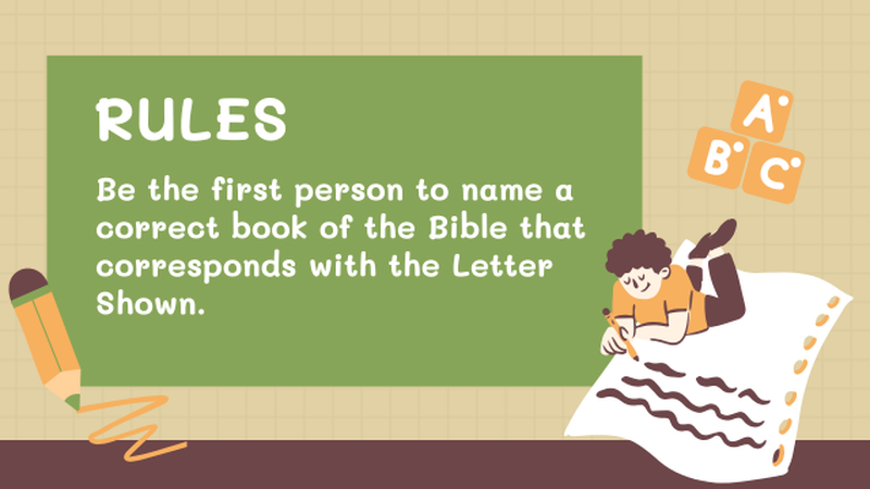 Bible Books Alphabet Game